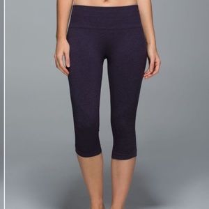 Lululemon In The Flow crop yoga pants dark grape